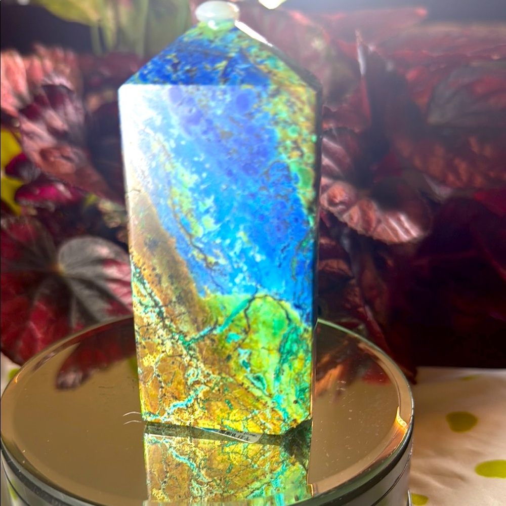 Malachite azurite and chrysocollia tower